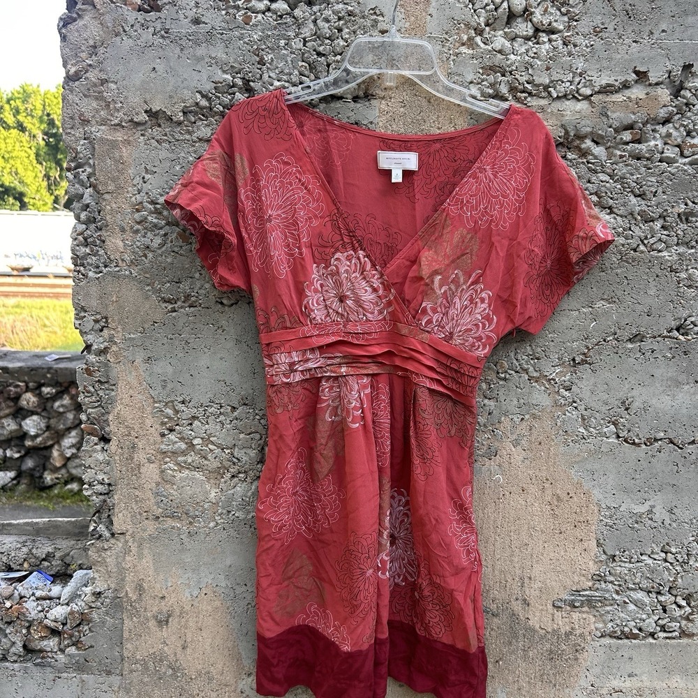 Anthropologie Moulinette Soeurs Silk‎ Kimono Style Dress Size 4 Pink Floral
